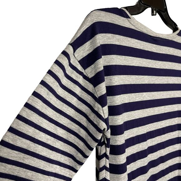 Oh Baby Motherhood Size M Striped 3/4 Sleeve Top Scoop Neck Casual Blue Gray - Picture 5 of 6